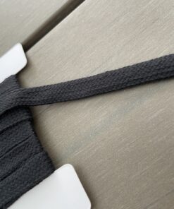 Platte koord 10 mm - zwart
