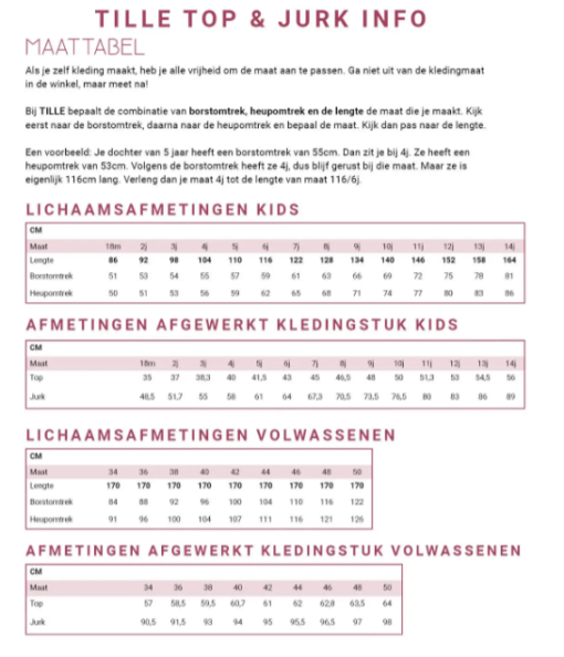 WISJ - Tille jurk dames/kids