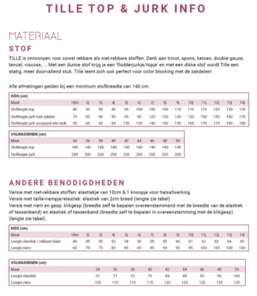 WISJ - Tille jurk dames/kids