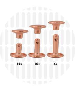 Holnieten (dubbele kop) 9 mm - rosé gold