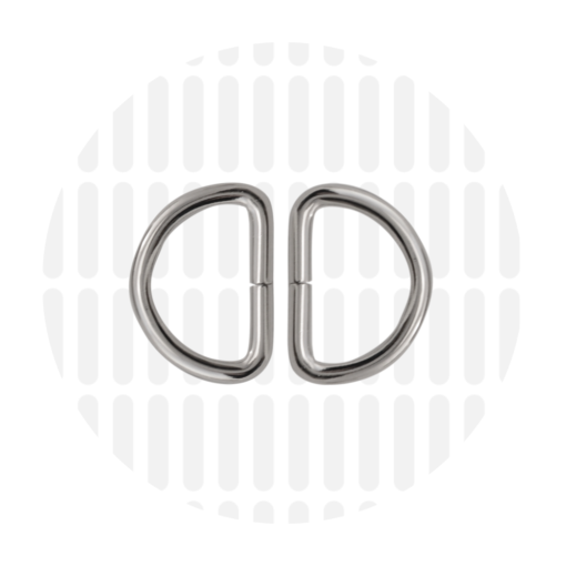 D-ring 20 mm - nickel (per 2 verpakt)