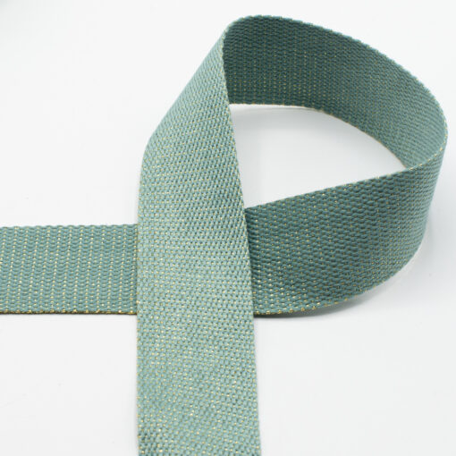 Tassenband gold metal fiber 40 mm - dark dusty mint