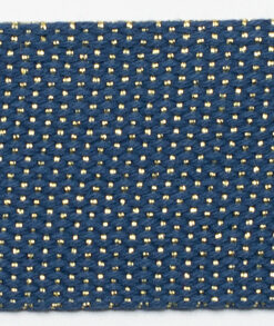 Tassenband gold metal fiber 40 mm - denim