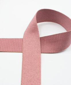Tassenband gold metal fiber 40 mm - old pink