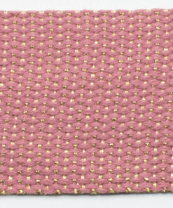 Tassenband gold metal fiber 40 mm - old pink